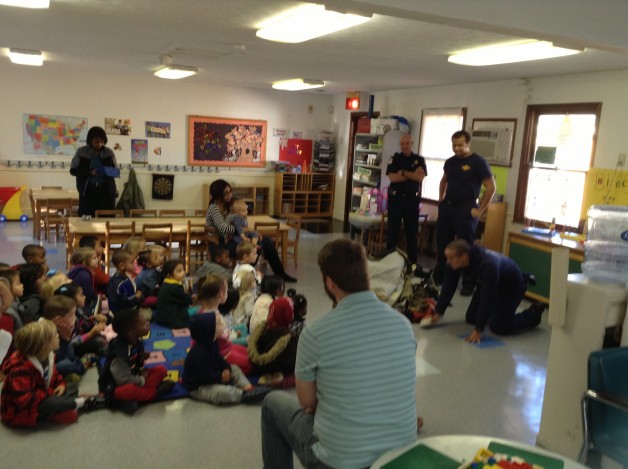 officers playing with kids