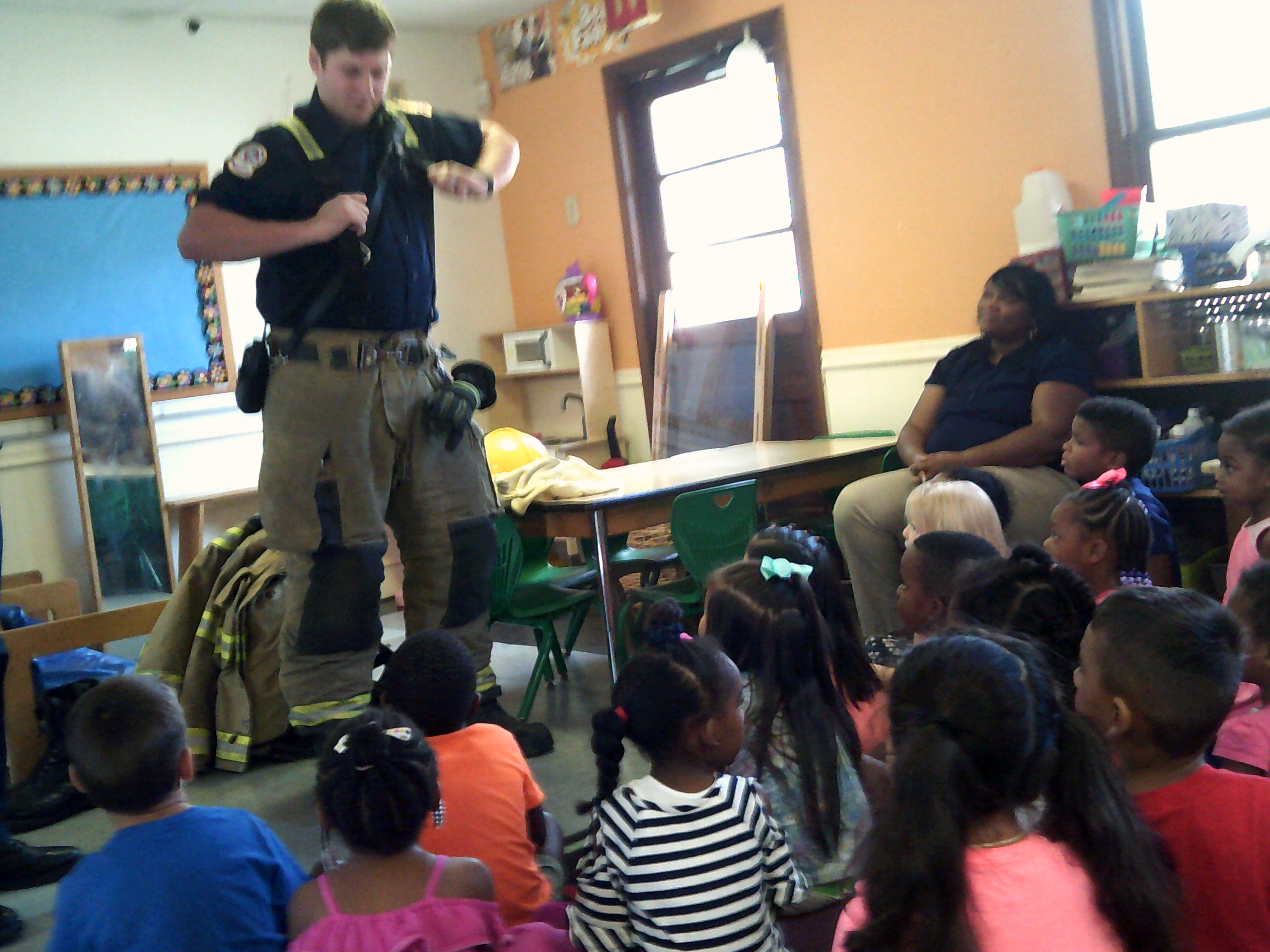 officers teaching kids