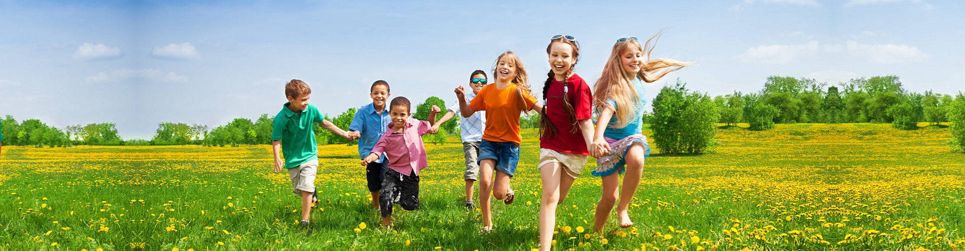 happy kids running